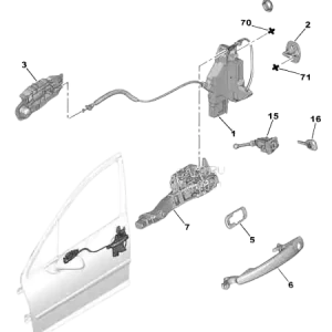 Top Prodej Zámek Dveří Originál Předek Pravý Peugeot 407 9136FE