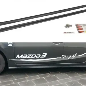 Ověřený Maxton Design Prahové lišty Mazda 3 Mk3 Facelift - černý lesklý lak MA-3-3F-SD1G