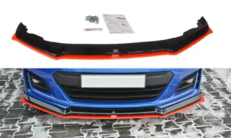 Novinka Maxton Design Spoiler předního nárazníku Subaru BRZ Facelift V.5 - texturovaný plast + červená SU-BRZ-1F-FD3RRED+FD3T