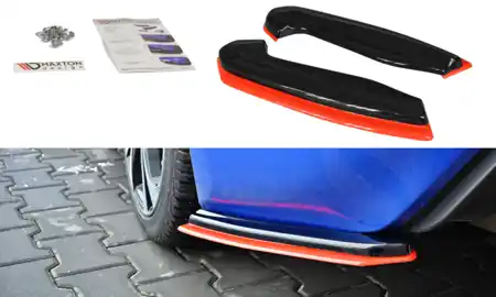 Omezená Nabídka Maxton Design Boční lišty zadního nárazníku Subaru BRZ Facelift V.2 - texturovaný plast + červená SU-BRZ-1F-RSD1RRED+RSD1T