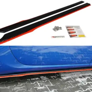 Značkový Maxton Design Prahové lišty Subaru BRZ/Toyota GT86 Facelift V.2 - texturovaný plast + červená SU-BRZ-1F-SD1RRED+SD1T