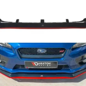 Novinka Maxton Design Spoiler předního nárazníku Subaru WRX STI V.3 - karbon + červená SUIM4WRXSTI-FD1C+FD1RRED