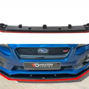 Sezónní Sleva Maxton Design Spoiler předního nárazníku Subaru WRX STI V.4 - texturovaný plast + červená SUIM4WRXSTI-FD2T+FD2RRED