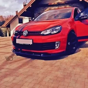 Časově Omezené Maxton Design Spoiler předního nárazníku VW Golf VI GTI Edice 35 V.2 - černý lesklý lak VW-GO-6-35TH-FD1G