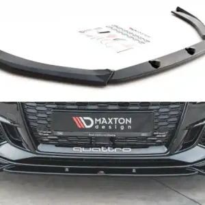 Ověřený Maxton Design Spoiler předního nárazníku Audi RS3 8V Facelift V.4 - texturovaný plast AU-RS3-8VF-FD4T
