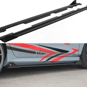 Akční Nabídka Maxton Design Prahové lišty Racing s křidélky Ford Fiesta ST Mk8 - lesklá černá FOFI8STCNC-SD2B+SF1G