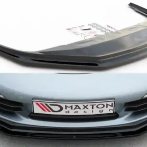 Expresní Doručení Maxton Design Spoiler předního nárazníku Porsche 911 Carrera (991.1) V.2 - černý lesklý lak PO-911-991-FD2G+FD2RG