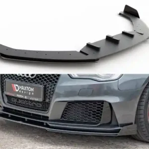 Bezpečná Platba Maxton Design Zesílený spoiler předního nárazníku Racing s křidélky Audi RS3 (8V) Sportback - lesklá červeno-černá AURS38VCNC-FD3BRB+FSF1G
