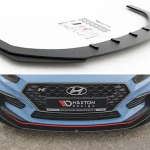 Přímo Od Výrobce Maxton Design Zesílený spoiler předního nárazníku Racing s křidélky Hyundai I30N - lesklá černá HYI303NCNC-FD2B+FSF1G