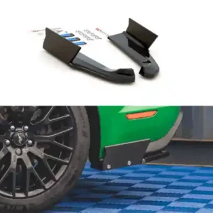 Víkendová Akce Maxton Design Boční lišty zadního nárazníku s křidélky Ford Mustang GT Mk6 Facelift V.1 - texturovaný plast FO-MU-6F-GT-RSD1T+RSF