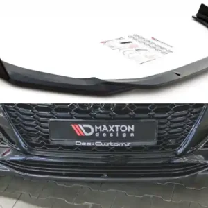 Časově Omezené Maxton Design Spoiler předního nárazníku s křidélky Audi RS5 (F5) Facelift V.1 - černý lesklý lak AU-RS5-2F-FD1G+FSF