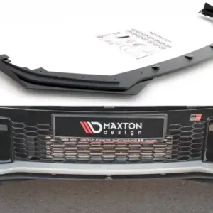 Poslední Šance Maxton Design Zesílený spoiler předního nárazníku Racing s křidélky Toyota GR Yaris Mk4 - červeno-černá TOYA4GR4CNC-FD1BRB+FSF1G