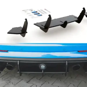 Ověřený Maxton Design Zesílený zadní difuzor Racing Ford Focus RS Mk3 - červená FOFO3RSCNC-RS1BRB