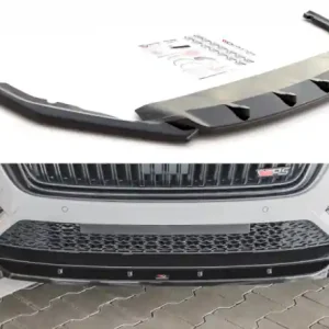 Nová Kolekce Maxton Design Spoiler předního nárazníku Škoda Octavia IV RS V.3 - černý lesklý lak SK-OC-4-RS-FD3G