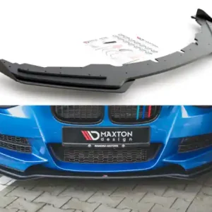 Horká Nabídka Maxton Design Zesílený spoiler předního nárazníku s křidélky Racing BMW M135i F20 - černá BM1F20MCNC-FD1B+FSF1G