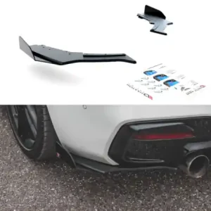 Kup Teď Maxton Design Zesílené boční lišty zadního nárazníku s křidélky Racing BMW 1 M-Paket / M140i F20 Facelift V.3 - černá BM1F20FMCNC-RSD3B+RSF1G