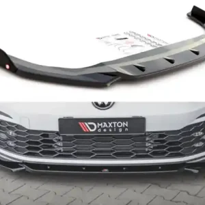 Finální Výprodej Maxton Design Spoiler předního nárazníku VW Golf VIII GTI V.2 - karbon VW-GO-8-GTI-FD2C+FSF