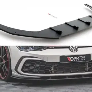 Výprodej Maxton Design Zesílený spoiler předního nárazníku Racing VW Golf VIII GTI - černá VWGO8GTICNC-FD1B