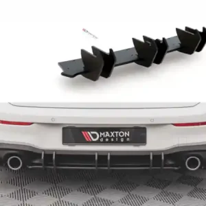 Levný Maxton Design Zesílený zadní difuzor Racing VW Golf VIII GTI V.2 - červeno-černá VWGO8GTICNC-RS2B+BRBI