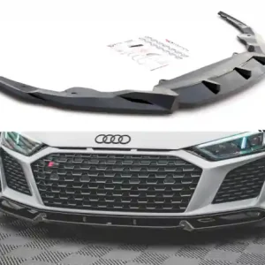 Rychlé Dodání Maxton Design Spoiler předního nárazníku Audi R8 Mk2 Facelift V.1 - černý lesklý lak AU-R8-2F-FD1G+FD1RG
