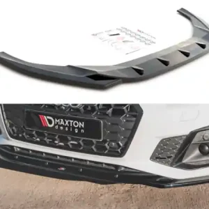Levný Maxton Design Spoiler předního nárazníku Audi S5/A5 S-Line B9 Facelift V.1 - černý lesklý lak AU-S5-2F-FD1G