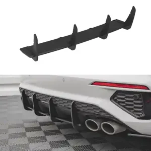 Přímo Od Výrobce Maxton Design Zadní difuzor Street Pro AUDI A3 S-Line / S3 (8Y) Sportback - červeno-černý AUS38YCNC-RS1B+BRBI