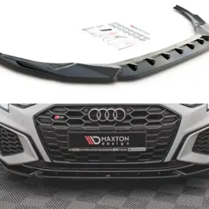Cenově Výhodný Maxton Design Spoiler předního nárazníku AUDI A3 S-Line / S3 (8Y) V.3 - černý lesklý lak AU-A3-8Y-SLINE-FD3G