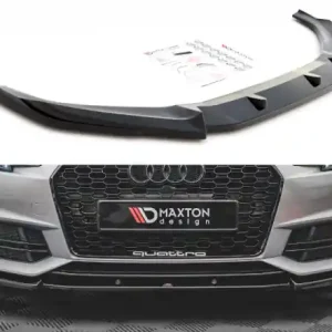 Vrácení Zdarma Maxton Design Spoiler předního nárazníku AUDI A4 S-Line / S4 (B9) V.3 - černý lesklý lak AU-A4-B9-SLINE-FD3G