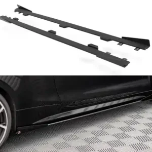 Časově Omezené Maxton Design Prahové lišty s křidélky Street Pro BMW 4 G22 M-Paket - černé BM4G22MPACKCNC-SD1B+SRF1G