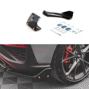 Jen Po Omezenou Doba Maxton Design Boční lišty zadního nárazníku s křidélky HYUNDAI I30 N Mk3 Facelift V.1 - černý lesklý lak HY-I30-3F-N-RSD1G+RSF