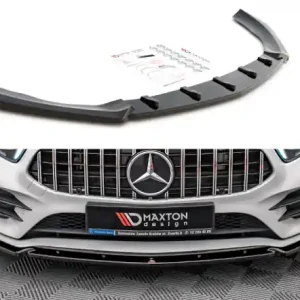 Ověřený Maxton Design Spoiler předního nárazníku Mercedes A35 AMG / AMG-Line W177 V.4 - černý lesklý lak ME-A-177-AMGLINE-FD1G