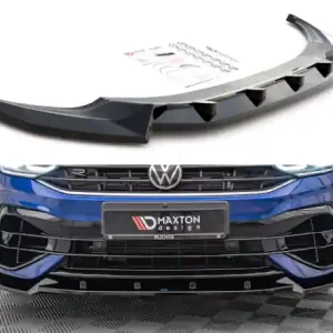 Doprava Zdarma Maxton Design Spoiler předního nárazníku VW Tiguan Mk2 R / R-Line Facelift V.2 - černý lesklý lak VW-TI-2F-R-FD2G
