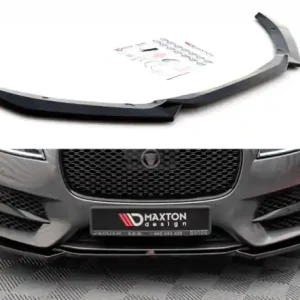 Omezená Nabídka Maxton Design Spoiler předního nárazníku Jaguar XF Mk2 R-Sport V.1 - černý lesklý lak JA-XF-2-RSPORT-FD1G