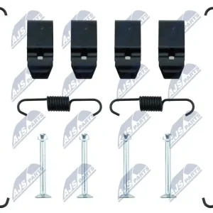 NTY ZESTAW INSTALACYJNY SZCZĘK HAMULCOWYCH HYUNDAI ACCENT III/IV/V 05-, ELANTRA III/IV/V/VI 00-, I10 13-, I20 08-, I30 07-, KIA RIO III 10- Horká Nabídka