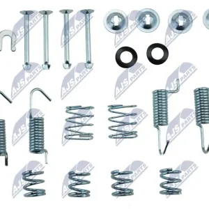 NTY ZESTAW INSTALACYJNY SZCZĘK HAMULCOWYCH MITSUBISHI LANCER VII/VIII 00-, OUTLANDER II 06-, CITROEN C3 10-, C-CROSSER 07-, PEUGEOT 4007 07-, 4008 12-, SUBARU IMPREZA 05-, LEGACY 09-, FORESTER 05-, JEEP COMPASS 06-, PATRIOT 07-, DODGE CALIBER 06-, AVENGER 07- Dokud Zásoby Vydrží