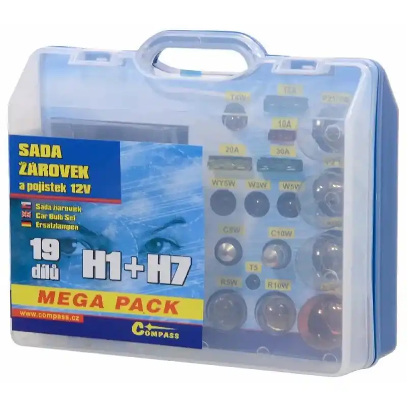 Speciální Cena Žárovky 12V servisní box MEGA H1+H7+pojistky