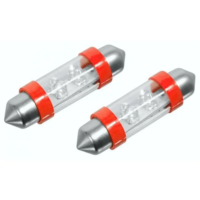Značkový Žárovka 4LED 12Vsuf. SV8.5 38mm červená2ks