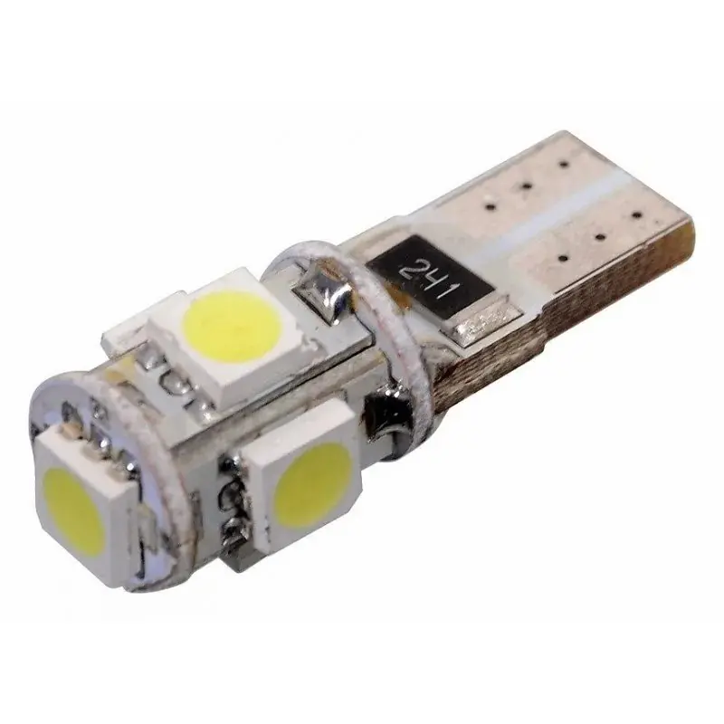 Žárovka 5 SMD LED 12V T10 s rezistorem CAN-BUS ready bílá Odeslání Ihned
