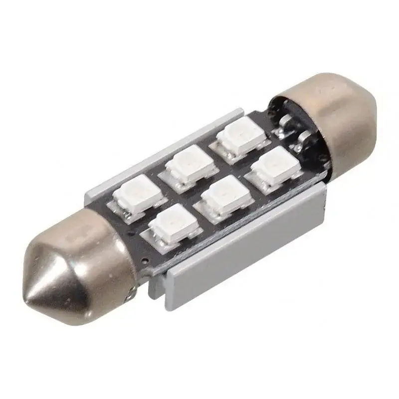 Žárovka 6 SMD LED 12V suf. SV8.5 38mm s rezistorem CAN-BUS modrá Akční Nabídka